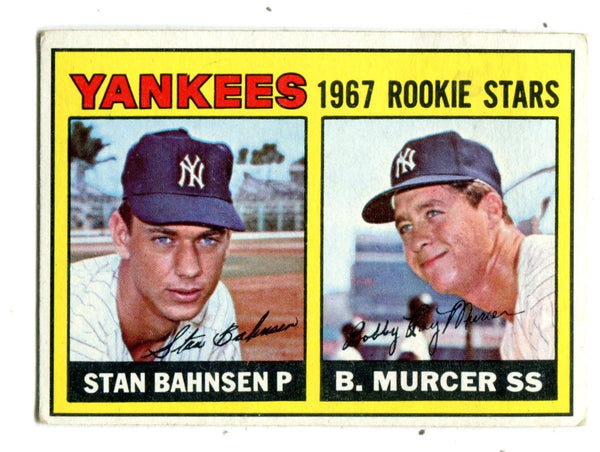 Stan Bahnsen/Bobby Murcer 1967 Topps Yankees Rookie Stars #93 Card