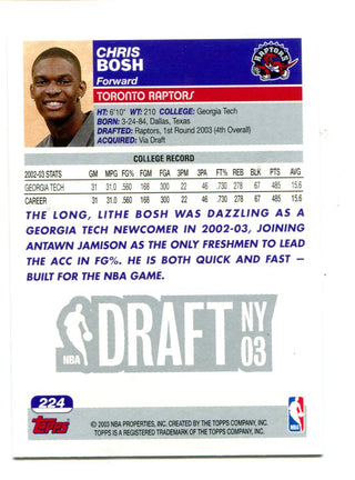 Chris Bosh 2003 Topps #224 Rookie Card NM