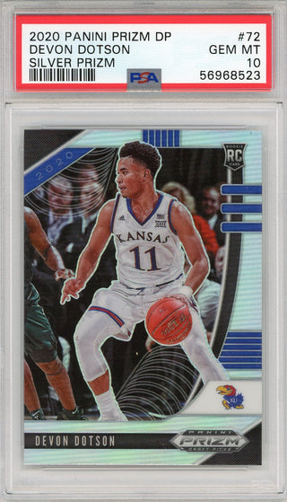 Devon Dotson 2020 Panini Prizm DP Silver Prizm Rookie Card #72 (PSA)