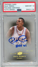 Paul Pierce "HOF 21" Autographed 2013 Upper Deck Card (PSA Gem Mint 10)