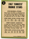 Stan Bahnsen/Bobby Murcer 1967 Topps Yankees Rookie Stars #93 Card