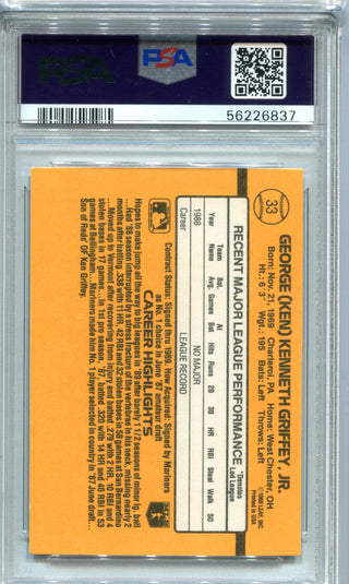 Ken Griffey Jr. Autographed 1989 Donruss Rookie Card #33 Seattle Marin — RSA