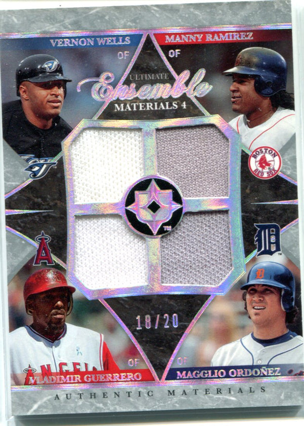 Vernon Wells, Manny Ramirez, Vladimir Guerrero, & Magglio Ordonez 2006 Quad Relic Card #18/20