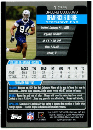 Demarcus Ware 2005 Bowman Rookie Card