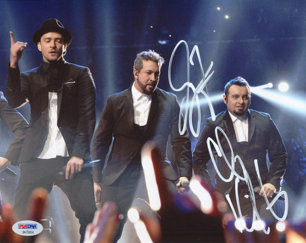 Joey Fatone & Chris Kirkpatrick Autographed NSYNC Concert 8x10 Photo (PSA)