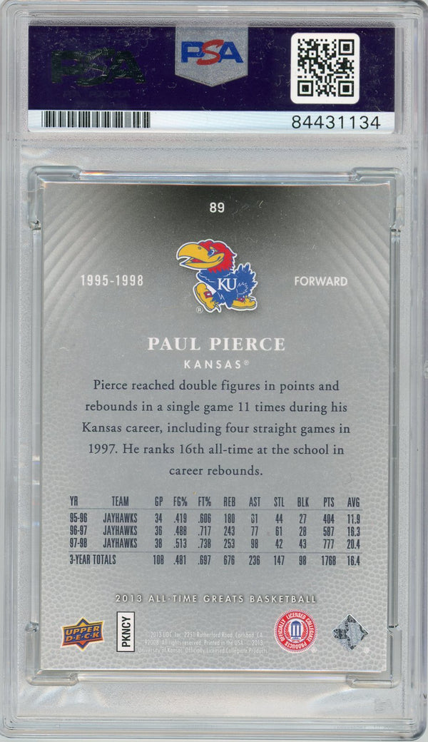 Paul Pierce "HOF 21" Autographed 2013 Upper Deck Card (PSA Gem Mint 10)