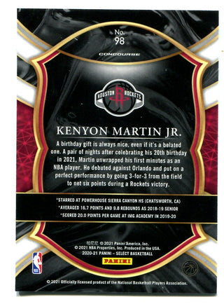 Kenyon Martin Jr. 2021 Panini Select #98 Concourse Rookie Card