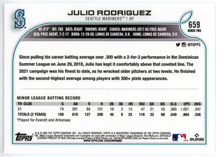 Julio Rodriguez 2022 Topps Variation SP Rookie Card #659