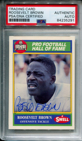 Roosevelt Brown 1990 Autographed Swell Football Card (PSA)