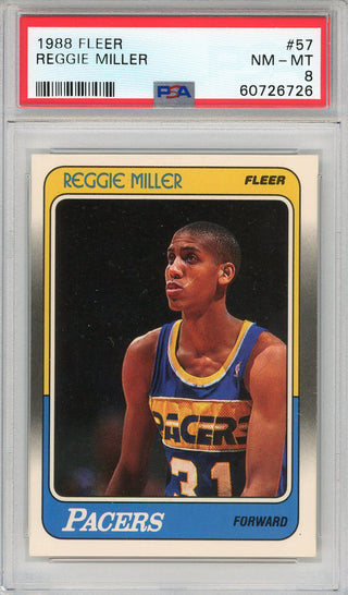 Reggie Miller 1988 Fleer Card #57 (PSA NM-MT 8)