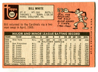 Bill White 1969 Topps #588 Card