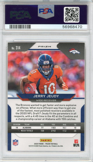 Jerry Jeudy 2020 Panini Prizm Lazer Rookie Card #314 (PSA)