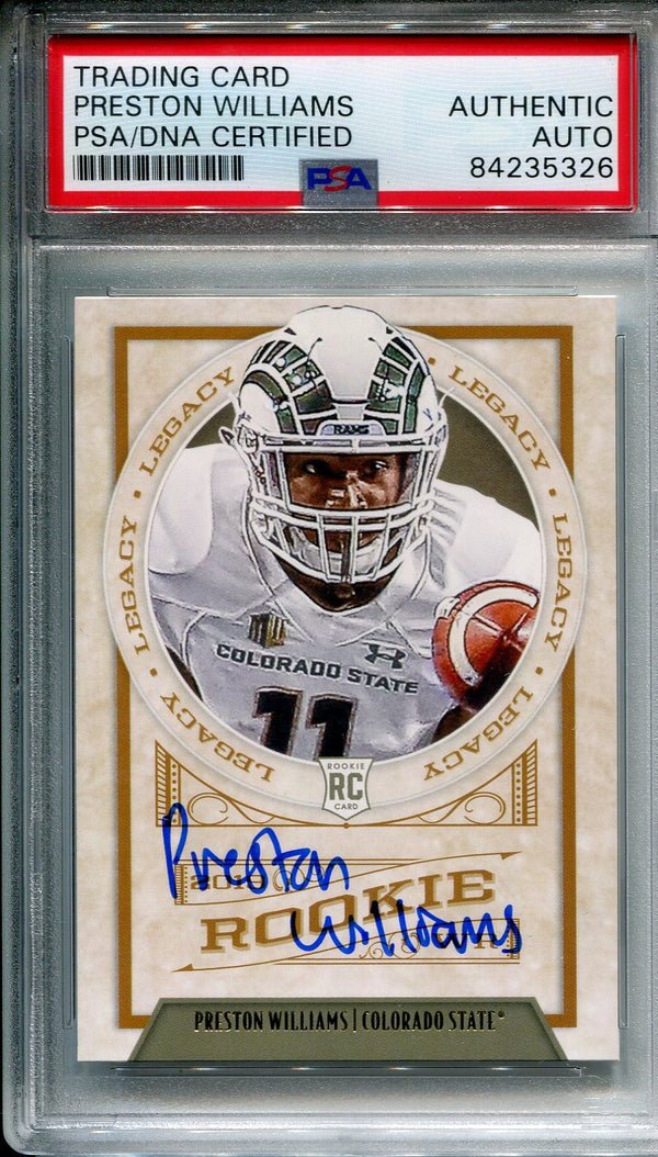 Preston Williams 2019 Autographed Panini Football Card (PSA)