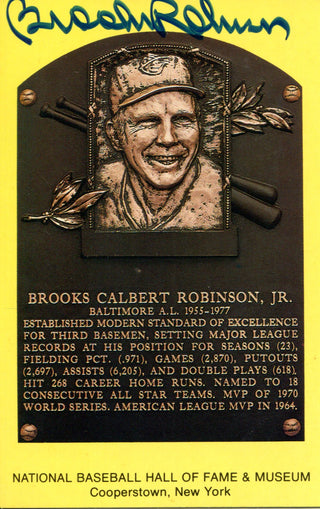 Brooks Robinson Autographed Hall of Fame Plaque
