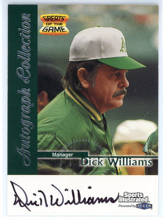 Dick Williams Autographed1999 Fleer Greats of the Game Card