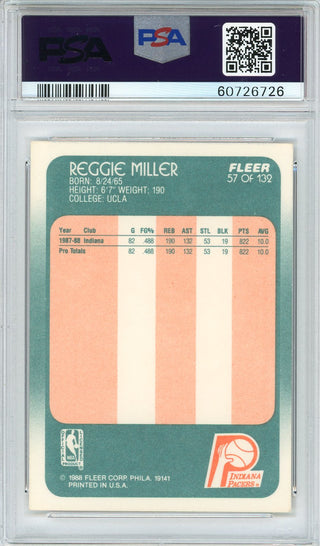 Reggie Miller 1988 Fleer Card #57 (PSA NM-MT 8)
