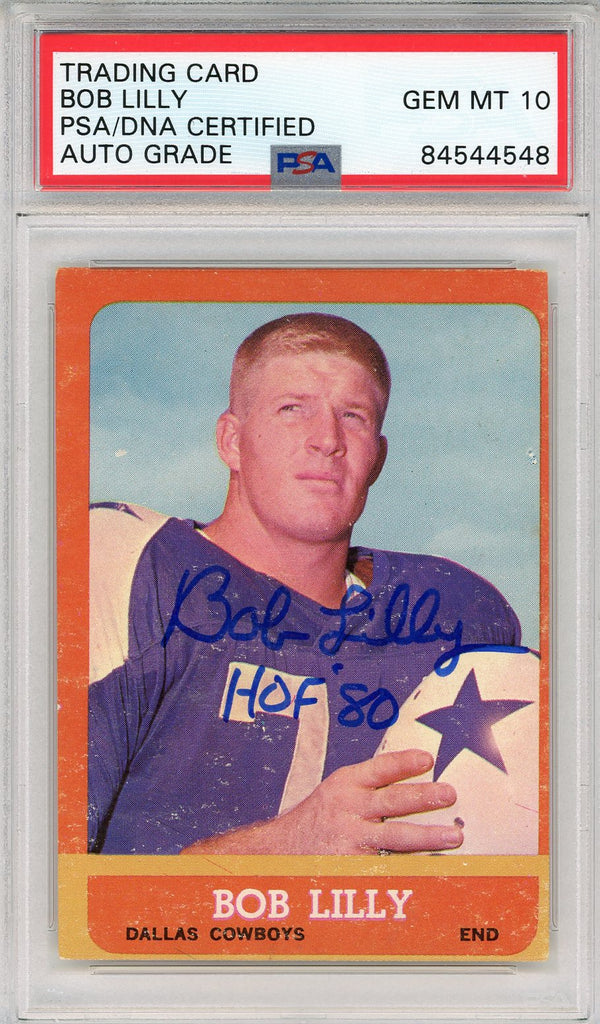 Bob Lilly HOF Dallas Cowboys Autographed 1963 Topps #82