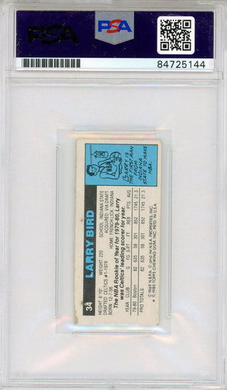 Larry Bird Autographed 1980 Topps Rookie Cut Card #34 (PSA Auto Gem Mint 10)
