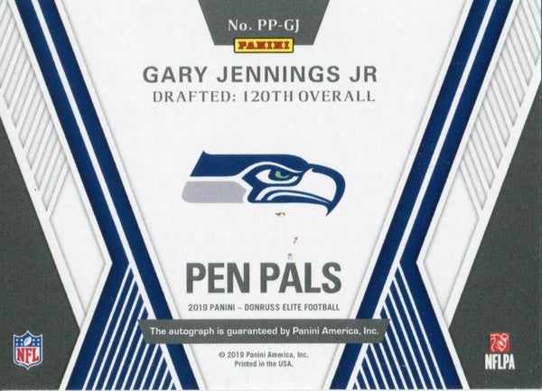 Gary Jennings Jr. Autographed 2019 Donruss Elite Pen Pals Rookie Card
