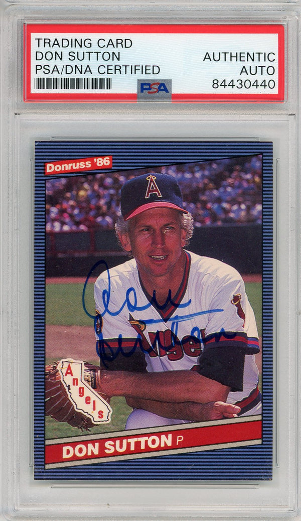 Don Sutton Autographed 1986 Donruss Card #611 (PSA)