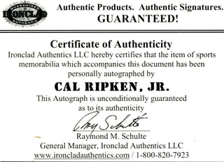 Cal Ripken Jr. Autographed 2632 Games Black Plate