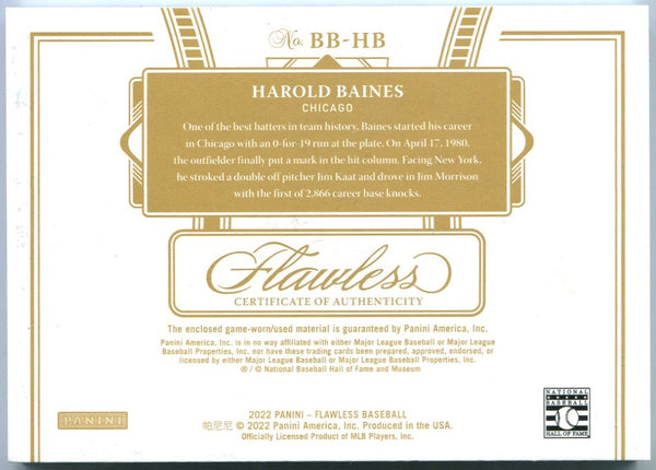 Harold Baines 2022 Panini Flawless 1/1 Bat Barrel Card #BB-HB