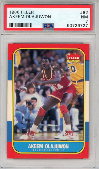 Hakeem Olajuwon 1986 Fleer Card #82 (PSA NM 7)