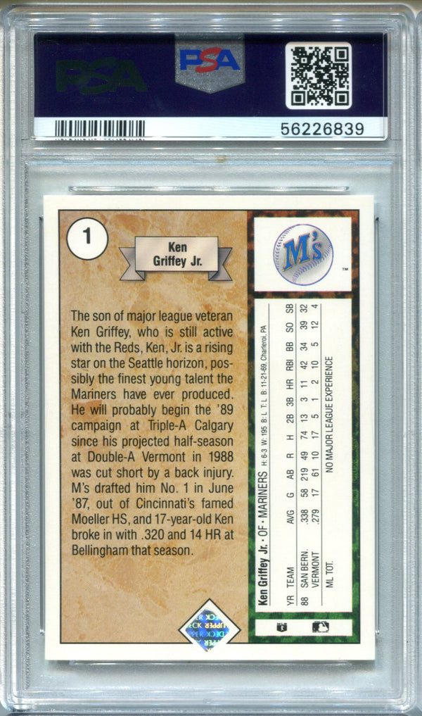 Ken Griffey Jr. 1989 Upper Deck #1 Star Rookie PSA Mint 9 Card