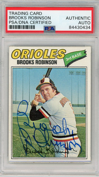 Brooks Robinson Autographed 1977 Topps Card #285 (PSA)