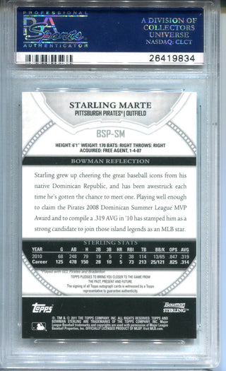 Starling Marte 2011 Bowman Sterling Prospects Auto #BSPSM Gem MT 10 Card