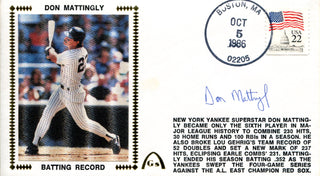 Don Mattingly Autographed First Day Cover (JSA)