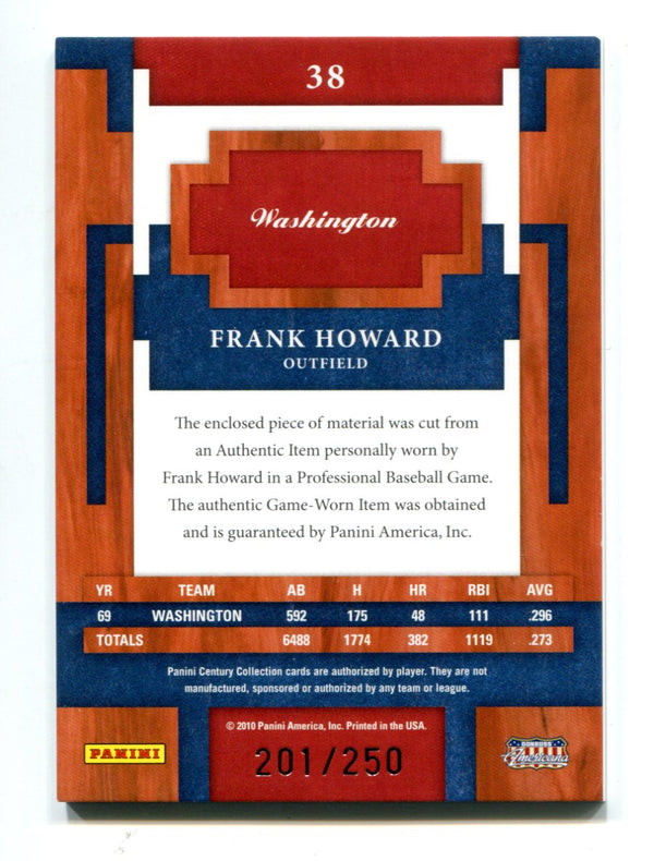 Frank Howard 2010 Panini Century Collection #38 Jersey Card