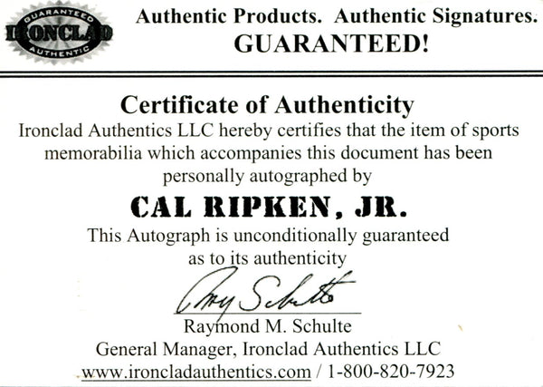 Cal Ripken Jr. Autographed 400 Home Run Black Plate
