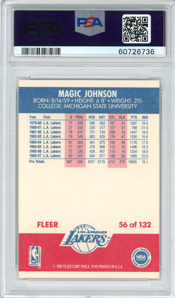 Magic Johnson 1987 Fleer Card #56 (PSA EX-MT 6)