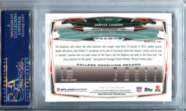 Jarvis Landry 2014 Topps Chrome Running Orange Refractor #177 PSA 10
