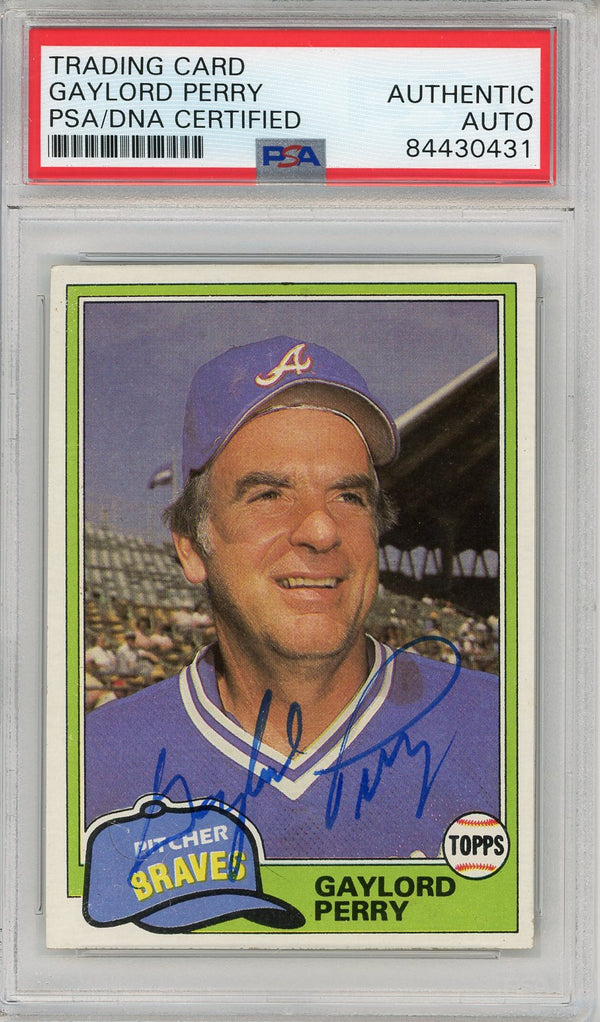 Gaylord Perry Autographed 1981 Topps Card #812 (PSA)