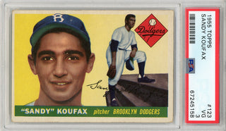Sandy Koufax 1955 Topps Rookie Card #123 (PSA VG 3)