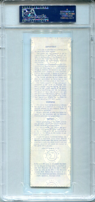 1983 World Series GM 1 Phillies Vs Orioles Cal Ripken Jr. W.S Debute Full Game Ticket PSA 6