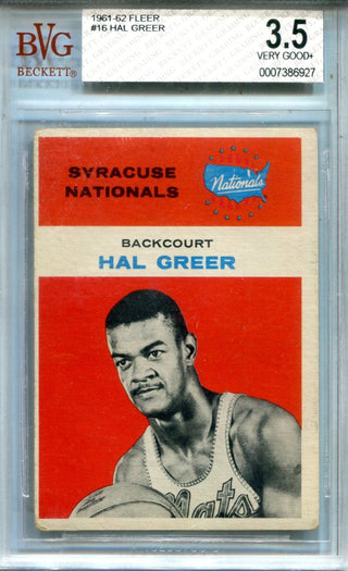 Hal Greer 1961-62 Fleer #16 BGS 3.5 Very Good Card