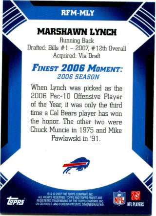 Marshawn Lynch 2007 Topps Finest Rookie Card