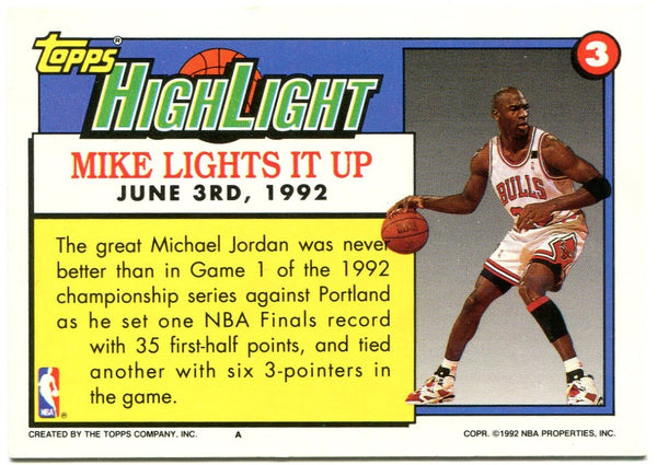 Michael Jordan Topps Highlight 1992