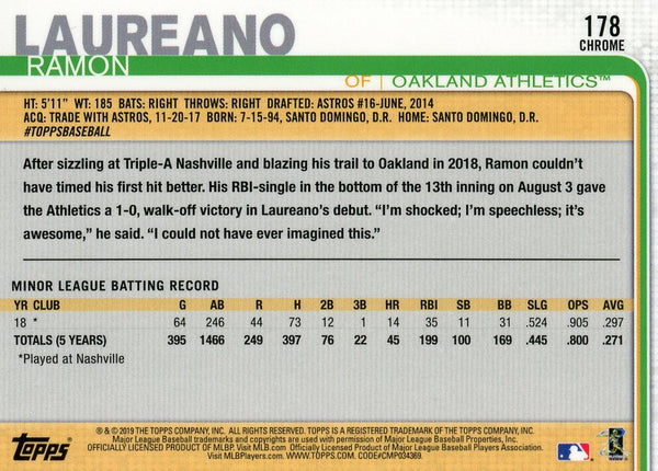 Ramon Laureano 2019 Topps Chrome Rookie Card