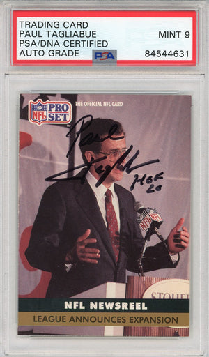 Paul Tagliabue "HOF 20" Autographed 1991 Pro Set Card #686 (PSA Auto 9)