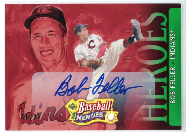 Bob Feller Autographed 2005 Upper Deck Baseball Heroes Card #5