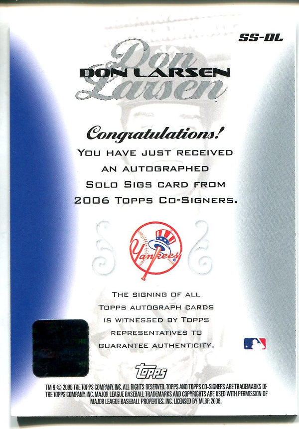 Don Larsen 2006 Topps Autographed Card