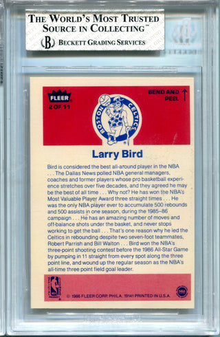 Larry Bird 1986-87 Fleer Stickers #2 BGS 5.5 EXCELLENT Card