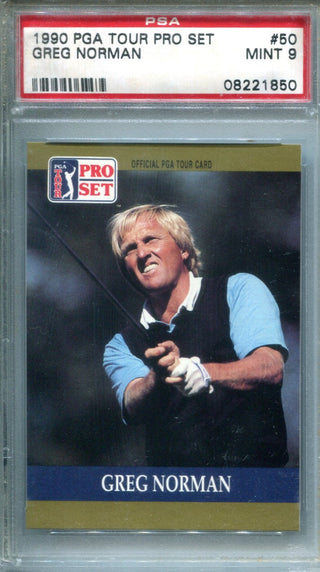 Greg Norman 1990 PGA Tour Pro Set #50 PSA Mint 9 Card