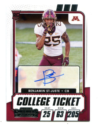 Benjamin St. Justise 2021 Panini Contenders Ticket #196  Auto Card