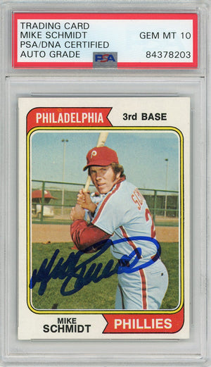 Mike Schmidt Autographed 1974 Topps Card #283 (PSA Auto Grade 10)