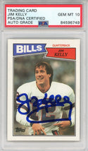 Jim Kelly Autographed 1987 Topps Rookie Card (PSA Auto Grade 10)